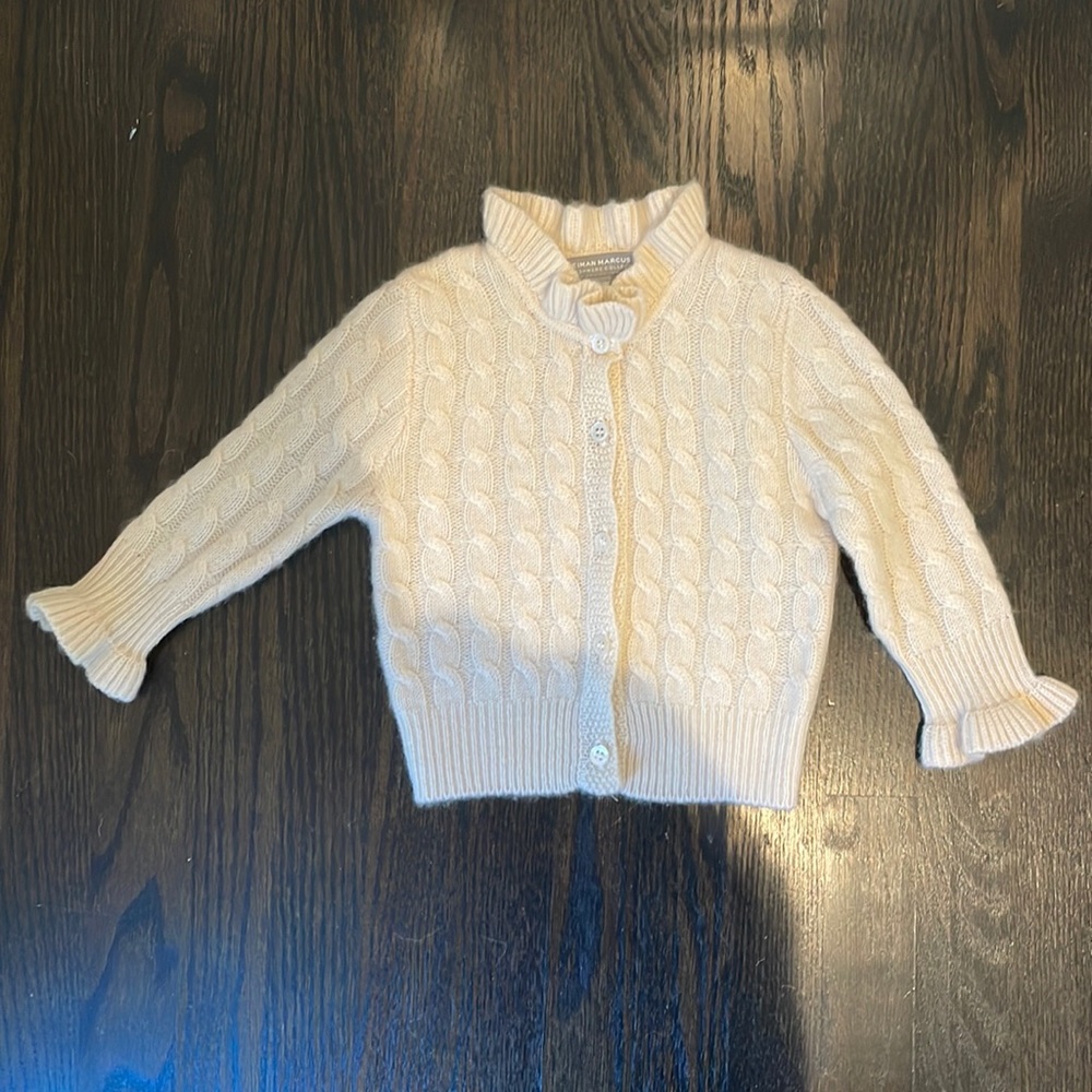 Neiman Marcus collection cashmere cardigan. Size 6-12 months.